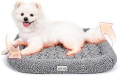 Mora Pets Self Warming Cat Bed Self Heating Pet Pad with Bolster and Foam Washable Removable Cover Non Slip Thermal Sherpa Fabric Pet Mat Grey 23 Inch