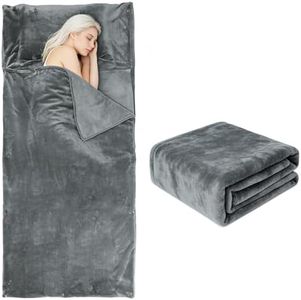 tuphen Flannel Sleeping Bag Liner for Adult, XXL Soft Fluffy Adult Sleeping Sack with Zipper, Travel Camping in Warm Cold Weather, Thick Sleeping Bag Liner for Hotel Hiking Camping Indoor Outdoor Use
