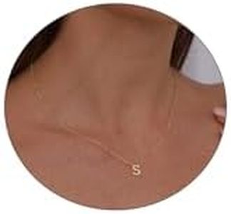 Rotnso Initial Necklace for Women 14K Gold Plated Name Necklace Dainty S Letter Pendant Necklace Personalized Small A-Z Alphabet Necklaces Christmas Gifts for Girls Best Friends (Gold S)