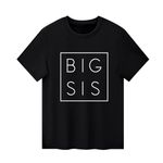 Big Sister T Shirts Tops Toddler Baby Girl Big SIS Tees Summer Outfit Siblings Gift Idea Older Sister Clothes (BIGSIS02-black, 5-6 Years)