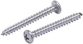 Bolt Dropper #10 X 1-3/4" Pan Head Phillips Wood Screw, (25pc), 18-8 (304) Stainless Steel Screws