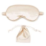 Sleep Mask for Women Men, Silk Eye Mask Super Soft Eye Masks with Adjustable Elastic Strap Both Sides Blackout with Cloth Bag for Travel Yoga Nap Meditation Y4-SMZGYZ (Flesh Pink)