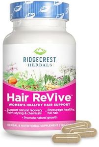 RidgeCrest Herbals Hair ReVive, Nutritional Hair Supplement with Vitamin C, Biotin (6000mcg), Zinc, and Copper, Hair Vitamins for Women to Support Healthy Hair, Skin, and Nails (120 Caps, 30 Servings)