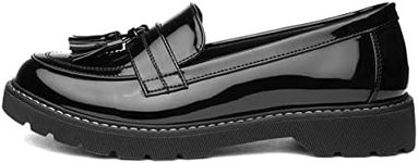 Lilley Angel Womens Black Patent Tassel Loafer - Size 7 UK - Black