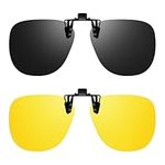 Night Driving Day & Night Clip On Sunglasses Over Prescription Glasses Nighttime Anti Glare Night Vision Glasses