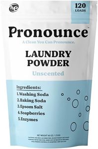 Pronounce Laundry Detergent Powder Alternative | Non-Toxic, Eco-Friendly, Natural for Sensitive Skin, Eczema, and Babies. Stain + Smell Fighting. HE Safe (Unscented, 120 Loads)