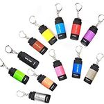 Cussity Mini Flashlight Keychain Rechargeable, Colorful Small LED Flashlight Torches for Kids/Adult Hiking Camping,Waterproof Pocket Flashlight for Kids for Backpack,(12 Pack)