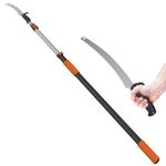 LAANPOLE 26FT Pole Saw, Telescoping Pole Saws for Tree Trimming, Extendable Tree Pruner for Backyard and Garden, Manual Pole Saw Tree Trimmer with 5-20FT Extension Pole