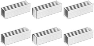 uxcell 50x15x15mm Aluminum Heatsink Electronics Cooler for MOS IC Chip Silver 6 Pcs