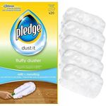 DTD QUALITY MATTERS Pack of 20 Pledge Fluffy Dusters Refill Pack Long Fluffy Fibres For Easier Dusting | Pick Up Dust & Common Allergens Replacement For Pledge Dusters Refills, White (20)