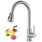 APPASO Kitchen Taps with Pull Out Spray, Kitchen Sink Mixer Tap 360° Swivel, Kitchen Mixer Tap with 3 Spary Modes, Mixer Tap for Kitchen, Kitchen Tap Brushed Stainless Steel