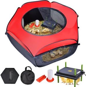 Tetuga Chicken Brooder Box for Chick Starter Kit - 10 * 12inch Brooder Heating Plate Chick Brooder Pen/Baby Chicken Brooder Box 4-in-1 Bundles with Chicken Feeder, Waterer (Brooder Set)