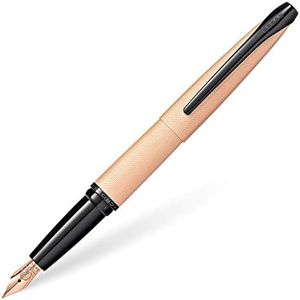 Cross ATX Brushed Metallic Refillable Fountain Pen, Medium Nib, Includes Premium Gift Box - Brushed Rose Gold