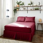 Wyndon Double Bed Sheets Set - 6 Piece Bed Sheet Set with 4 Pillow Case Covers - Pleated Double Brushed 1800 Microfiber Bedding Set - Extra Soft, Cooling & Breathable for Full Bed (Full, Burgundy)