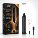 Nova Milk Frother Rechargable Coffee Frother Milk & Beater for Cold Latte 2In1 Handheld Blender and Egg Whisker | 1 Year Warranty Free Frothy Recipe E-Book (Whisker + FROTHER)