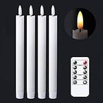 White Taper Candles Flickering with