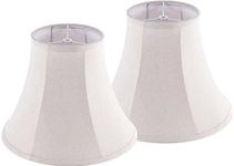 JERHOUS Beige Bell Lamp Shades Set of 2 Medium LampShade 6.7``Top x 13``Bottom x 10``High(Spider) Traditional Lamp shades for Table & Bedside Lamp - Hand Crafted Shade Replacement