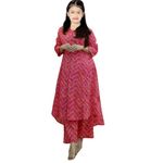 MIVASTRI Girls Cotton Blend Straight Kurta Pant Set | Girls Solid Dress Casual Printed Kurta and Pant | Kids' Salwar Suit (IN, Age, 13 Years, 14 Years, PINK-2)