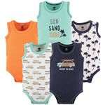 Hudson Baby 10155181_Surfer_0-3 Bodysuit, Surf Car, 0-3 Months (Pack of 5)