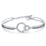 Zuo Bao Best Fucking Bitch Bracelet BFF Friends Jewelry Birthday Gifts for Women Sisters Bestie (Silver)