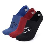 Levi's LS405 Men's Cotton Stretch No Show Non Terry Silicon Anti Slip Socks (Pack of 3)