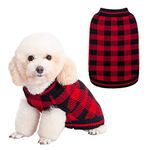 Dog Winter Jumper Classic Plaid Dog Knitwear Sweater Soft Baseball Shirt Design for Pet Cold Weather Wearing