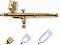 Quevina Airbrush Gun 0.2mm Airbrush Nozzle Dual-Action Large Gravity Feed Air Brush with Cups Professional Airbrush Replacement for Painting Cake Decorating Craft Tattoo Makeup Hair Coloring