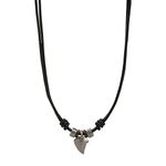 Fossil Necklace for Men Vintage Casual, Measurements: Length: 42 cm + 5 cm black Leather Necklace, JF85832040