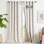 100% Blackout Cream Ivory Velvet Curtains 96 Inch Long 2 Panels for Living Room, Off White Thermal Window Drapes Lining Insulated Luxury Curtain for Darkening Bedroom