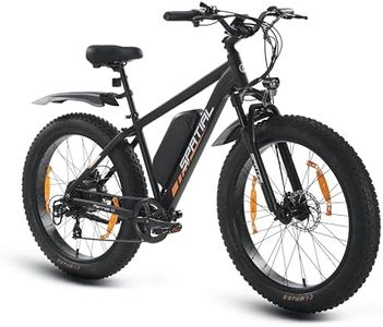 SPATIAL Electric Bike, 26" 4.0'' Fat Tire Mountain Ebike with 48V 13Ah 624 Wh Battery, Up to 104KM Range, 250W 80Nm Motor, LCD Display with 5 PAS, MTB for Adult Man and Woman (Black)