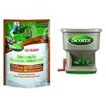 Scotts Turf Builder Overseeding Mix Grass Seed & Starting Fertilizer 2-4-2 + Scotts Whirl Hand Held Spreader (71006)