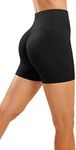 JOYSPELS Womens Scrunch Bums Gym Shorts - High Waisted Ladies Running Shorts, Black Booty Workout Yoga Cycling Shorts with Pockets for Women - Black - M