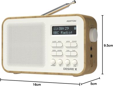 AZATOM Desire X2 DAB/FM Radio – Oak Wood Finish