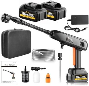 Portable Cordless Pressure Washer - 2 Pack Batteries 1200PSI 336l/h Cordless Power Washer Battery Operated with 6-in-1 Nozzle, Adjustable Foam Cannon for Car Garden