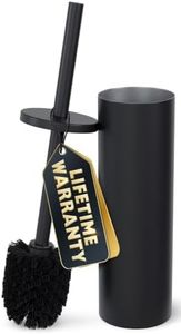 Black Toilet Brush and Holder Set - Scratch Resistant Black Toilet Bowl Brush and Holder with Soft Bristles Replaceable Head, Protection from Splashes, and Compact Design - for Effective Cleaning