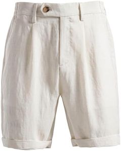 Linen Shorts for Men,Mens Shorts Casual 5 Inch Stretch Waist Button Short Golf Pants Breathable Summer Clothes with Pockets,Summer Outfits,Beach Vacation,Office,Work,Casual Everyday Wear,Golf,Yoga