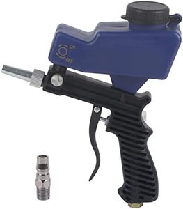 Portable Sandblaster Gun Kit 70-150 PSI 6000RPM Gravity Feed Sandblasting Pneumatic Blast Gun Handheld Tool with Air Tube Connector for Cleaning Rust, Dirt, Paint, & Glass Etching