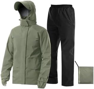 iCreek Rain Suit Waterproof Breathable Lightweight 2-Piece Rain Gear Unisex(XXL, Khaki)
