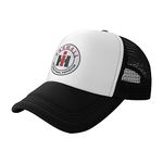 Lsjuee Farmer International Harvester Case Baseball Hat Funny Sports Hats Trucker Cap Retro Adjustable Magic Buckle Dad Caps Black