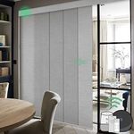 Yoolax Costom Smart Panel Track Blinds, Motorized Sliding Panel Blinds Works with Alexa, Fabric Blackout Vertical Blinds for Glass Doors, Hanging Room Divider, Patio Doors, Sliding Door Blinds