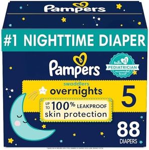 Pampers Swaddlers Overnights Diapers - Size 5, 88 Count, Disposable Baby Diapers, Night Time Skin Protection