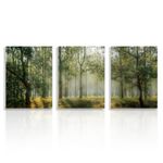 NymphFable Forest Nature Wall Decor Poster Green Tree Landscape Canvas Wall Poster for Bedroom Living Room Décor 12x16 in Unframed Set of 3