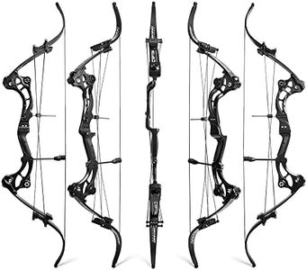 Archery Bowfishing Recurve Bow Compound Bow Lever Bow Dual Purpose Bow IBO 320FPS Draw Weight 30-55 Lbs Adjustable for Outdoor Hunting Shooting Fishing (only Black Bow)