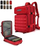 Doshwin 40L Military Backpack Tactical Army Assault Pack Molle Camo Rucksack for Camping Trekking Travel Hiking (Red)