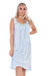 Ladies Nightwear Nightdress Floral Print Lace Sleeveless Short Plus Nightshirt Green