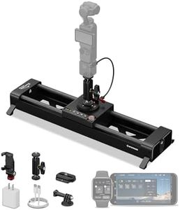 iFootage Shark Slider PICO PRO, 15.75'' Motorized Camera Slider with 360° Pan Rotation, DJI Pocket 3/4 & Action 5/6 Compatible, 3rd-Axis Expansion for Gimbal & AI Tracking, 3.3lb Payload, LCD Display