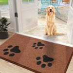 Mibao Door Mat Indoor 80 x 120 cm, Dirt Trapper Entrance Doormat, Non-Slip Inside Floor Mats for Entryway Back Door, Machine Washable Soft Pet Rug for Muddy Shoes and Paws, Brown