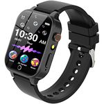 2024 Upgrade Kids Smart Watch,26 Games Kids Smartwatch Toys for Boys Girls Gifts,Alloy Metal Smart Watch for Kids with HD Camera Music Video Pedometer Alarm(Black)