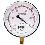 Winters PCT Series Stainless Steel 304 Dual Scale Contractor Pressure Gauge, 30"Hg Vacuum/kpa, 4-1/2" Dial Display, -1% Accuracy, 1/4" NPT Bottom Mount