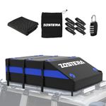 ZOSTERA Rooftop Cargo Carrier Roof Bag,100% Waterproof,15 Cubic Feet for All Vehicle with/without Rack,includes Anti-Slip Mat+10 Straps+6 Door Hooks+6 Extension Straps+Soft Roof Top Luggage Lock